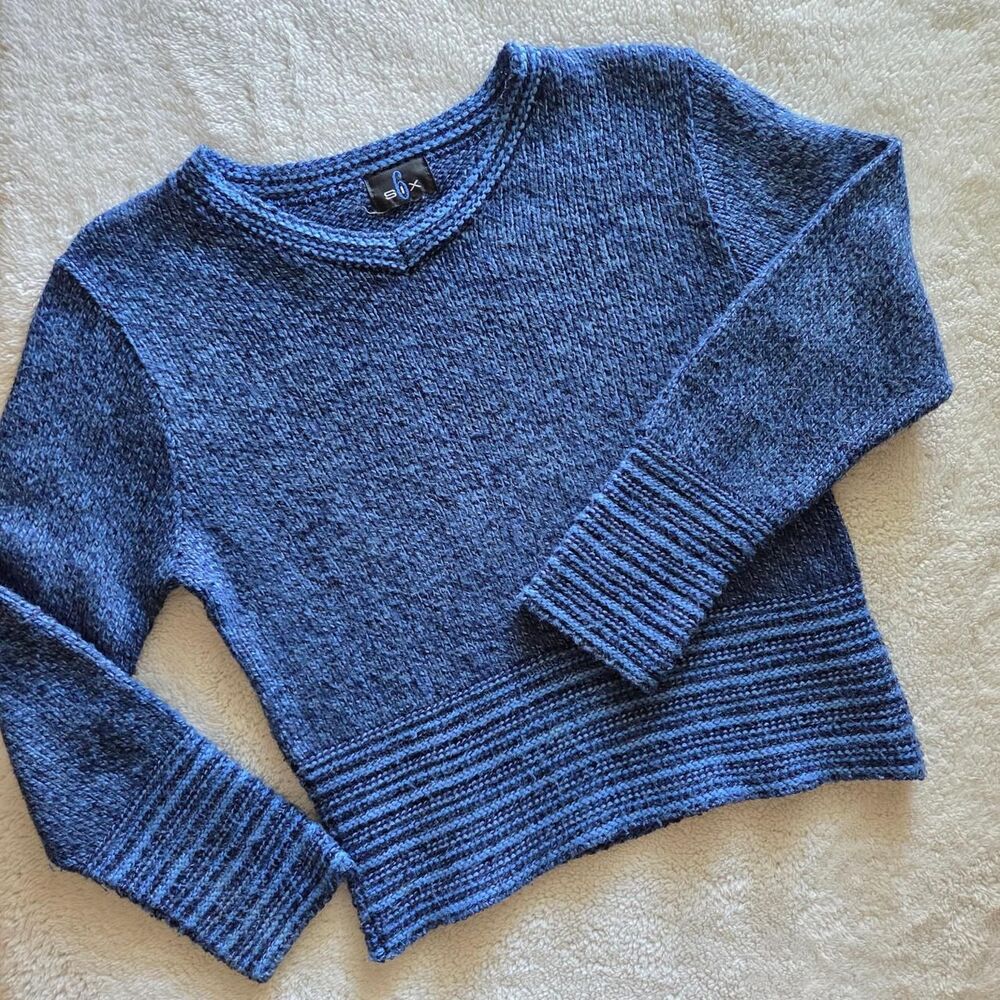 Sixs Women's Navy and Blue Jumper